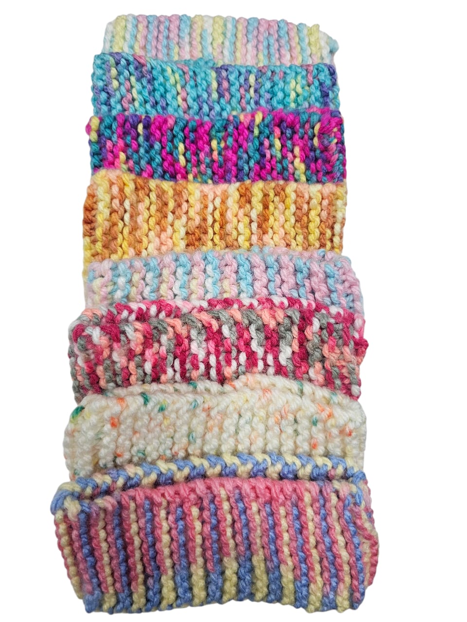 Handmade Multicolor Knitted Woolen Headbands – Winter Ear Warmers (Set of 6)
