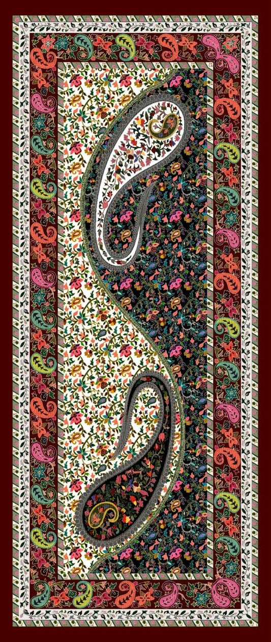 Vibrant Paisley Floral Tapestry – Rectangular Wall Hanging