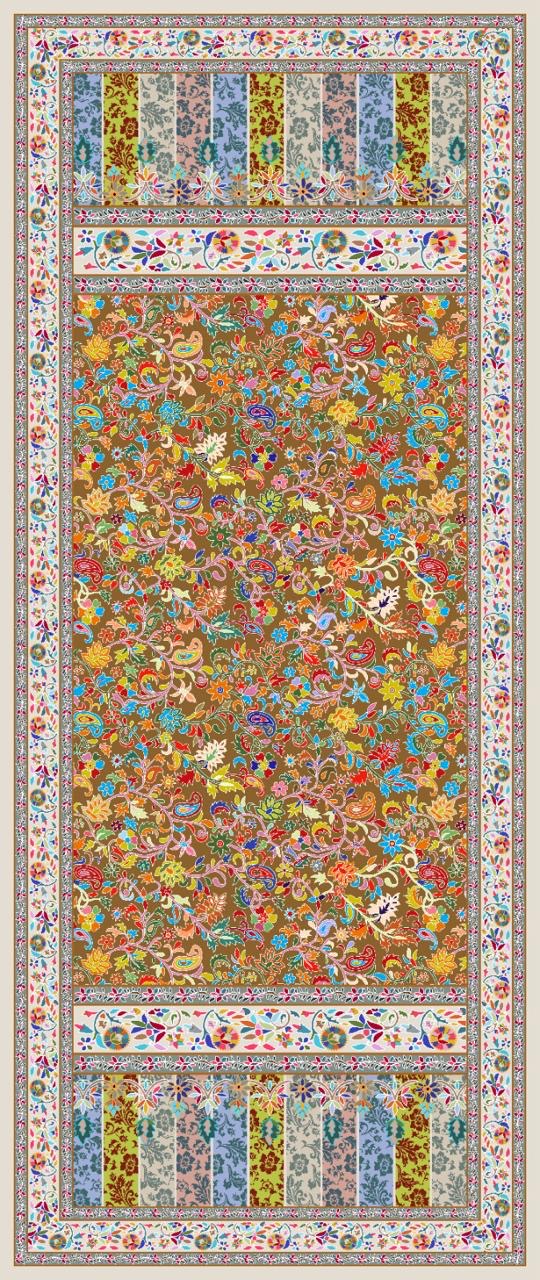 Ornate Floral Persian Rug – Multicolor