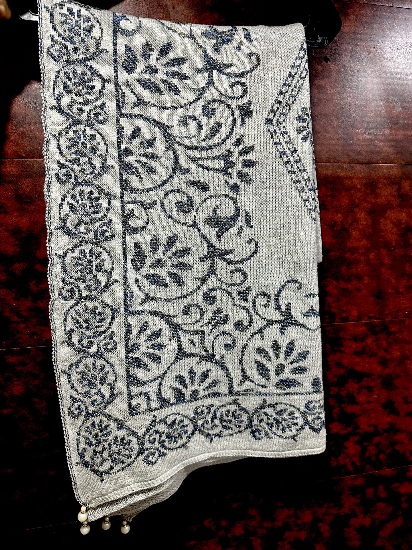 Handcrafted Black & Gold Ethnic Patterned Shawl