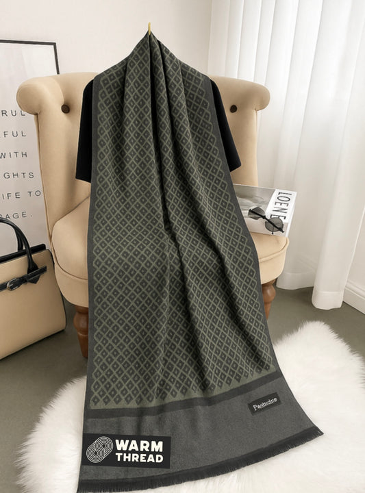 Warm Thread Premium Patterned Winter Scarf – Unisex Soft Wool Blend